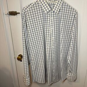 Mizzen+Main White and Blue Dress Shirt Size Large